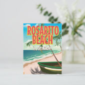 ロサリトビーチ メキシコ 旅行ポスター ポストカード (スタンド正面)