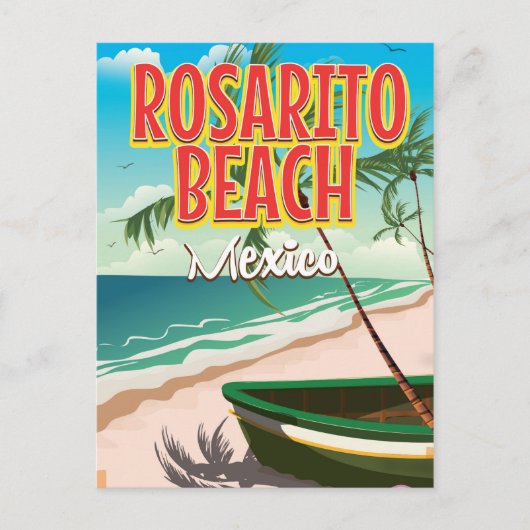 ロサリトビーチ メキシコ 旅行ポスター ポストカード (正面)