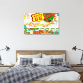 ロサンゼルスからシカゴまでの66号経路の地図 キャンバスプリント (インサイチュ (寝室))