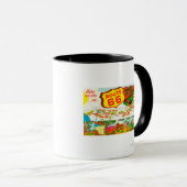 ロサンゼルスからシカゴまでの66号経路の地図 マグカップ (正面右)