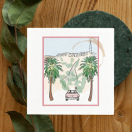 ロサンゼルスたった今結婚しましたカクテル スタンダードカクテルナプキン