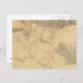 ロサンゼルスとサンベルナルディーノ地形 ポストカード (正面/裏面)