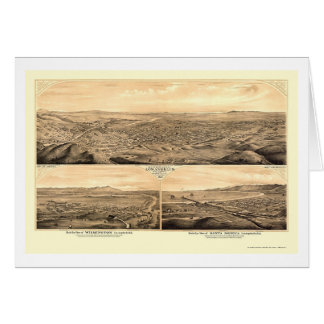 ロサンゼルスのカリフォルニアのパノラマ式の地図- 1877年