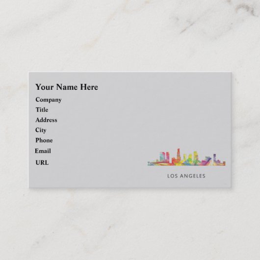 ロサンゼルスのカリフォルニアスカイラインWB1- 名刺 (正面)