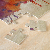 ロサンゼルスのカリフォルニア|の水彩画都市スカイライン ジグソーパズル (側面)