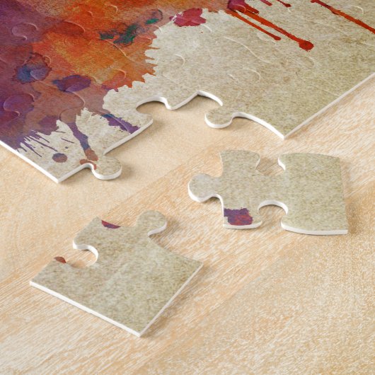 ロサンゼルスのカリフォルニア|の水彩画都市スカイライン ジグソーパズル (側面)