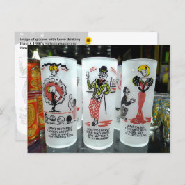 ロサンゼルスのニューオーリンズにあるヴィンテージ・ガラス製品「Here is to...」 ポストカード