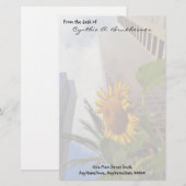 ロサンゼルスのヒマワリのパーソナライズな文房具 便箋 (正面/裏面)