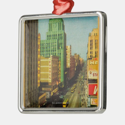 ロサンゼルスのブロードウェイの通り、カリフォルニア メタルオーナメント (左)