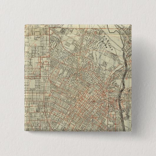 ロサンゼルスの保安地図と通り鉄道 缶バッジ (正面)