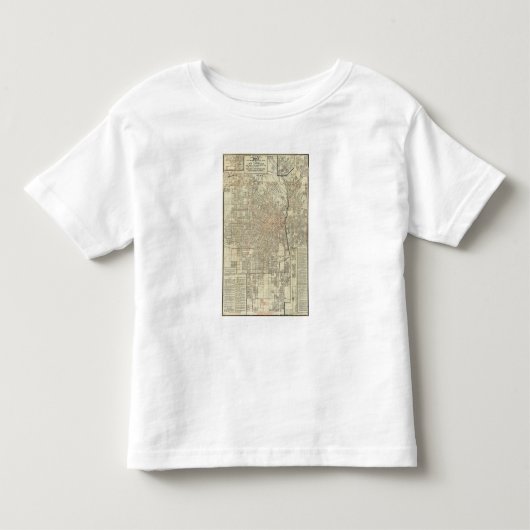 ロサンゼルスの保証地図および通り鉄道 トドラーTシャツ (正面)