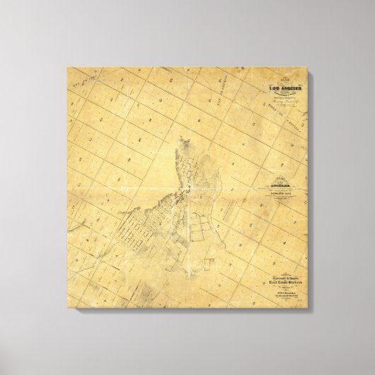 ロサンゼルスの地図 キャンバスプリント (正面)