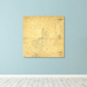 ロサンゼルスの地図 キャンバスプリント (インサイチュ (ウッドフロア))