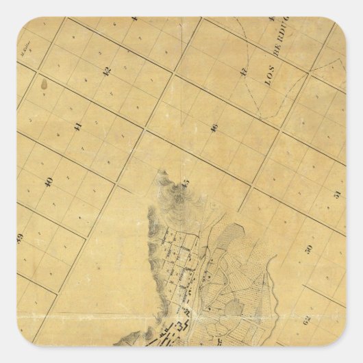 ロサンゼルスの地図 スクエアシール (正面)