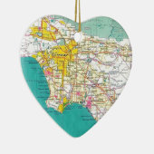 ロサンゼルスの地図 セラミックオーナメント (右)