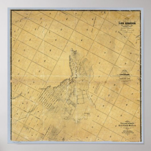 ロサンゼルスの地図 ポスター (正面)