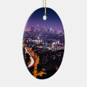 ロサンゼルスの夜のカリフォルニアスカイライン セラミックオーナメント (右)