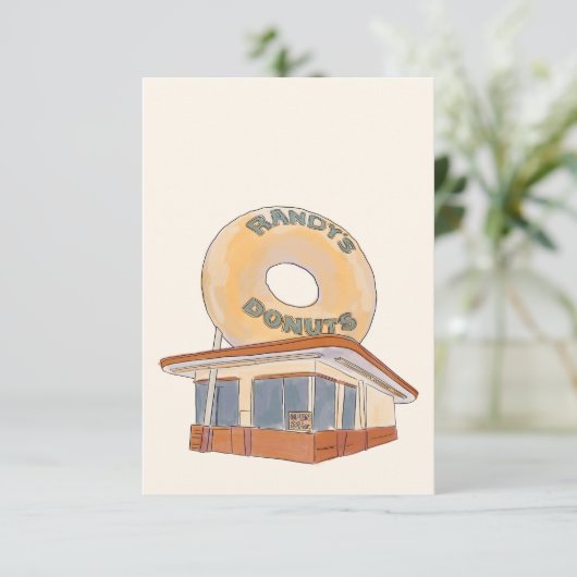 ロサンゼルスの水彩画のグリーティングカードです。 サンキューカード (スタンド正面)