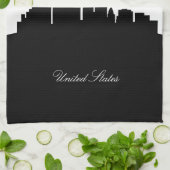 ロサンゼルスの白黒スカイライン キッチンタオル (折り畳み)