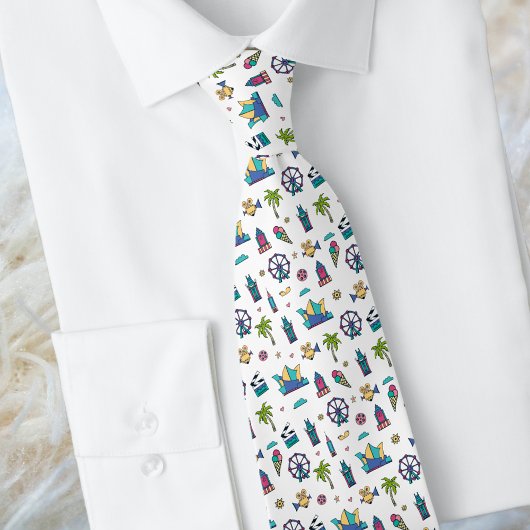 ロサンゼルスアイコンのシームレスなパターン ネクタイ