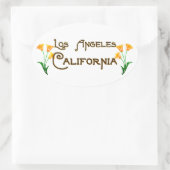 ロサンゼルスアールデコ楕円ロゴ 楕円形シール (バッグ)