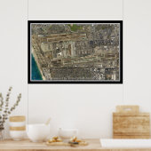 ロサンゼルスインターナショナルエアポートカリフォルニアサテライトマップ ポスター (キッチン)