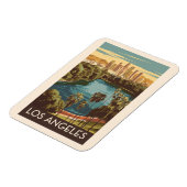 ロサンゼルスエコーパークレイクトラベルアートヴィンテージ マグネット (左側)