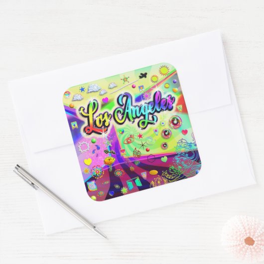 ロサンゼルスエネルクールギーステッカー スクエアシール (封筒)