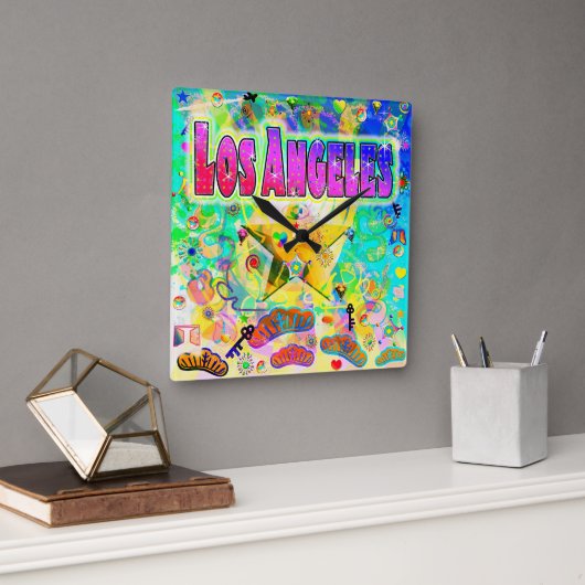 ロサンゼルスエポックアワーウォールクロック スクエア壁時計 (オフィス)