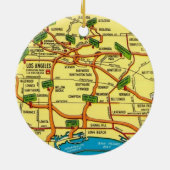 ロサンゼルスカラフルの地図 セラミックオーナメント (裏面)