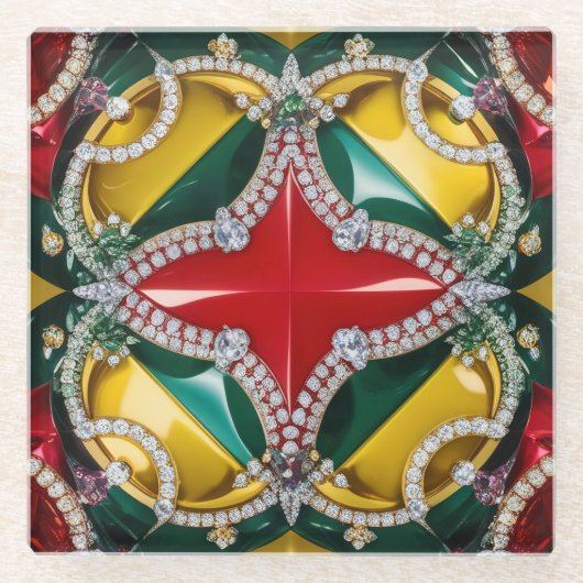 ロサンゼルスカラーのガラスコースター ガラスコースター (正面)