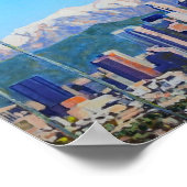 ロサンゼルスカリフォルニアのスカイラインと山 ポスター (角)