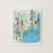 ロサンゼルスカリフォルニアのヴィンテージ旅行地図 ジグソーパズル (縦)