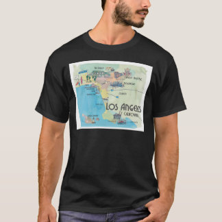 ロサンゼルスカリフォルニアのヴィンテージ旅行地図 Tシャツ