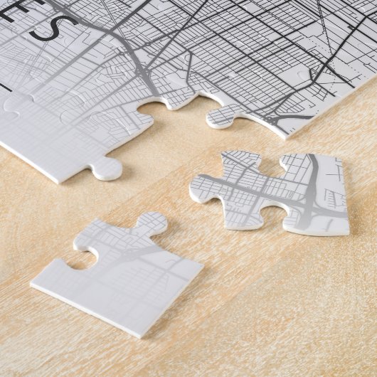 ロサンゼルスカリフォルニアの地図 ジグソーパズル (側面)