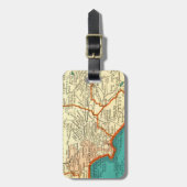 ロサンゼルスカリフォルニアの荷物のラベルのヴィンテージの地図 ラゲッジタグ (正面縦)