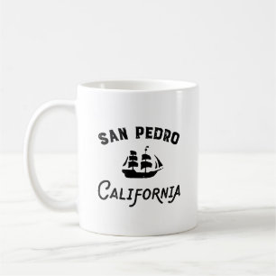 ロサンゼルスカリフォルニアの高い船のサンペドロの港 コーヒーマグカップ