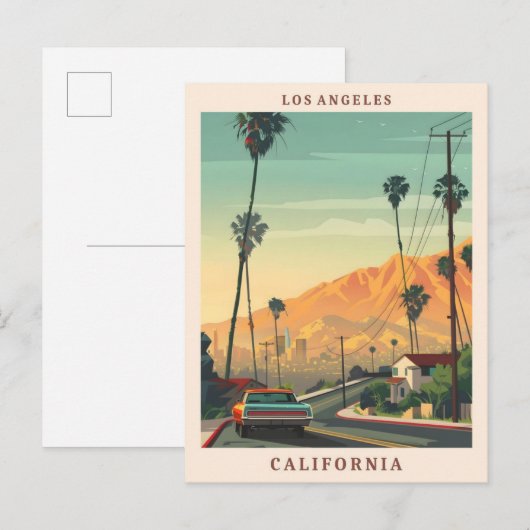 ロサンゼルスカリフォルニアアエレガントートヴィンテージトラベル ポストカード (正面/裏面)