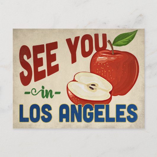 ロサンゼルスカリフォルニアアップル – ヴィンテージトラベル ポストカード (正面)