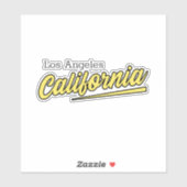 ロサンゼルスカリフォルニアイエロータイポグラフィ シール (シート)