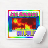 「ロサンゼルスカリフォルニアサンセットパームツリーズ」マウスパッド マウスパッド (マウス)