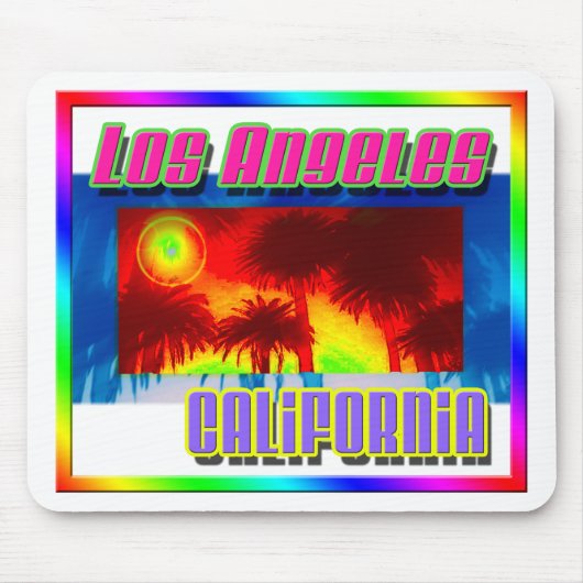 「ロサンゼルスカリフォルニアサンセットパームツリーズ」マウスパッド マウスパッド (正面)