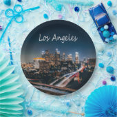 ロサンゼルスカリフォルニアシティスカイラインアットナイト ペーパープレート (パーティー)