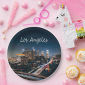 ロサンゼルスカリフォルニアシティスカイラインアットナイト ペーパープレート (パーティー)