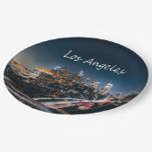 ロサンゼルスカリフォルニアシティスカイラインアットナイト ペーパープレート (アングル)