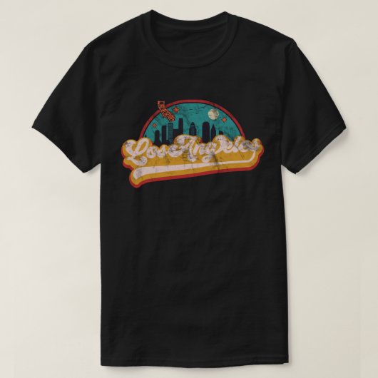 ロサンゼルスカリフォルニアシティスカイライン Tシャツ (デザイン正面)