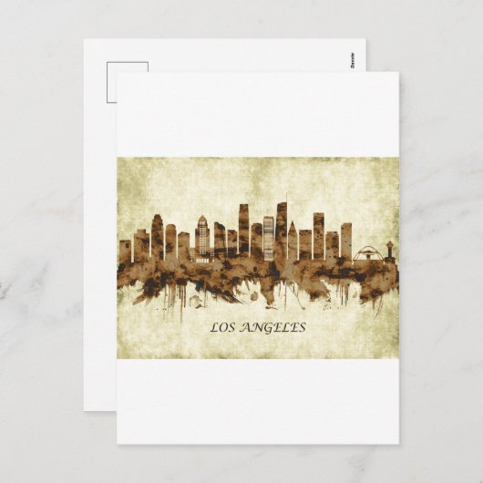 ロサンゼルスカリフォルニアシティスケープ シーズンポストカード (正面/裏面)
