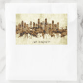 ロサンゼルスカリフォルニアシティスケープ 長方形シール (バッグ)