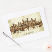 ロサンゼルスカリフォルニアシティスケープ 長方形シール (封筒)