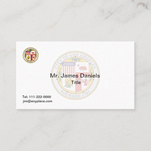 ロサンゼルスカリフォルニアシ素晴らしール 名刺 (正面)